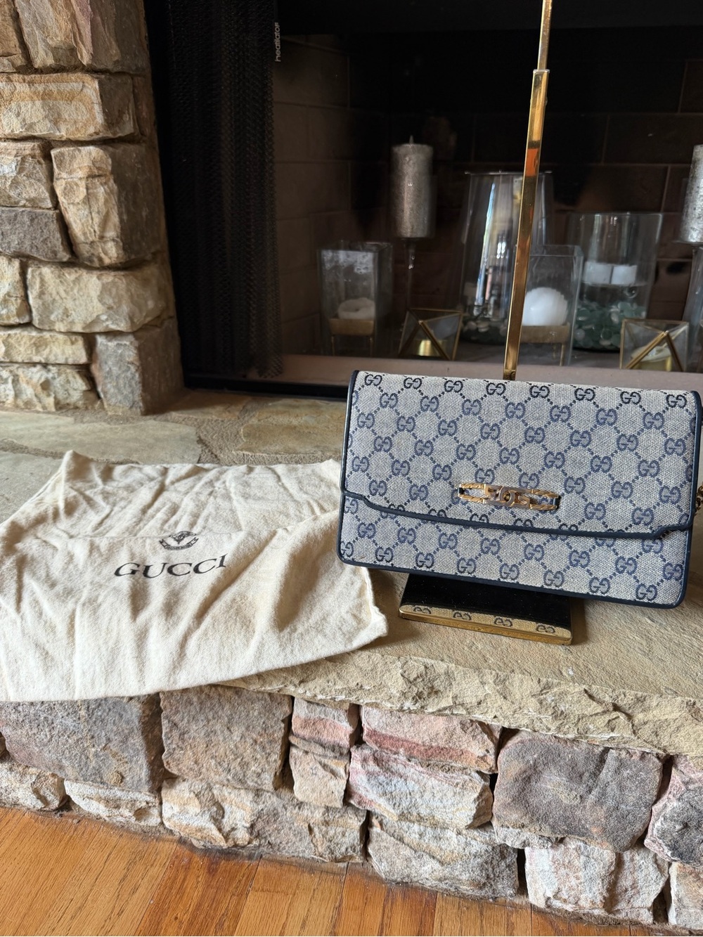 Gucci Blue GG Supreme Chain Shoulder Bag - Picture 8 of 8